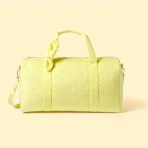 Stoney Clover Lane X Target NWT Yellow Terry Cloth Duffle Bag Palm Trees